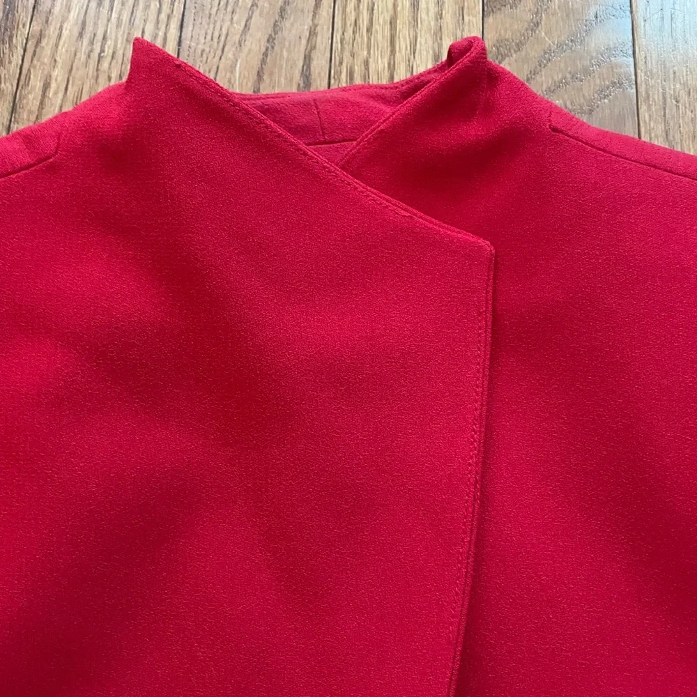 Vintage Christian Dior Red 3 Button Long Blazer Coat Women’s Sz 14